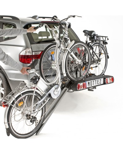 Porte-vélo 2 vélos électriques plateforme sur attelage
